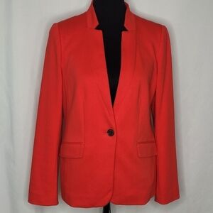 Talbots Aberdeen Tomato Red Single-Button Fully Lined Blazer - Size 6